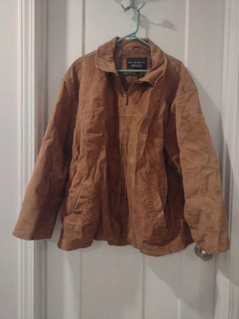croft & barrow Tan Suede-Look Zip Jacket